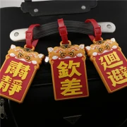 Chongxi Travel Boarding Pass Prtljaga Crtani film Kreativna silikonska oznaka za prtljagu Oznaka s popisom Pošiljne kartice Putne potrepštine Poklon u Pekingu Poklon s nacionalnim likom u kineskom stilu Zlatna medalja Izbjegnite smrt