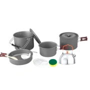 Sports outdoor outdoor picnic cookware 6-8 people multi-function self-driving camping teapot combination pot set picture color other