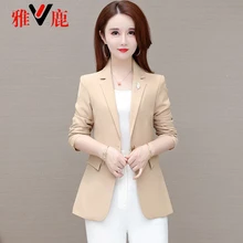 Yaluスモールスーツ女性の21年秋冬プロドレスアップボディスーツジャケット作業服スリムフィットと薄い気質トップコートdj05イエロー3xl