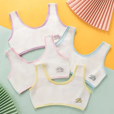 さわやかな女の子の発達下着小学生8 10 15女の子中学生12歳の女の子ブラジャー子供用スモールベスト63スモールエレファントモデル ピンク アプリコットツーピースs55 75 Kg