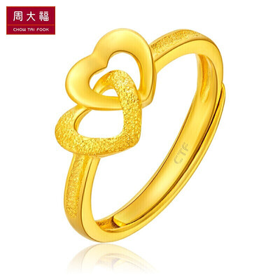 CHOW TAI FOOK Heart to Heart Large Edition Pure Gold Ring (labor