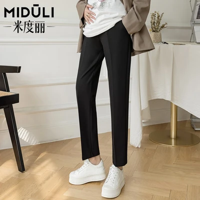 みどりマタニティパンツ秋冬アウタースーツパンツワイドレッグパンツ秋パンツラージサイズマタニティドレス秋アクティブブラックm