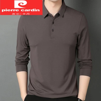 ピエールカルダン 特別プロモーション P0loシャツアイスシルクtシャツメンズ長袖春秋夏セーターハンサム