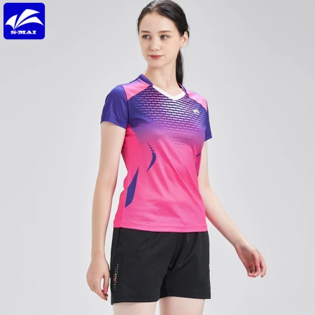 Sumai 2020 group purchase summer new quick-drying breathable badminton suit suit for men and women couple models team suit moisture-wicking table tennis net suit sportswear shorts short skirt suit women-pink top + shorts XL