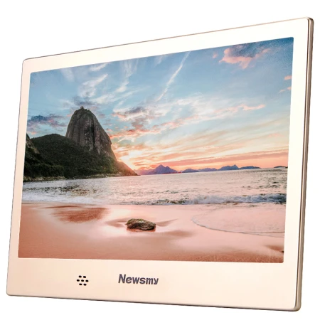 Newman D10MHD 10.1-inch digital photo frame high-definition electronic photo frame metal electronic photo album supports music and video playback SD card U disk straight into local gold