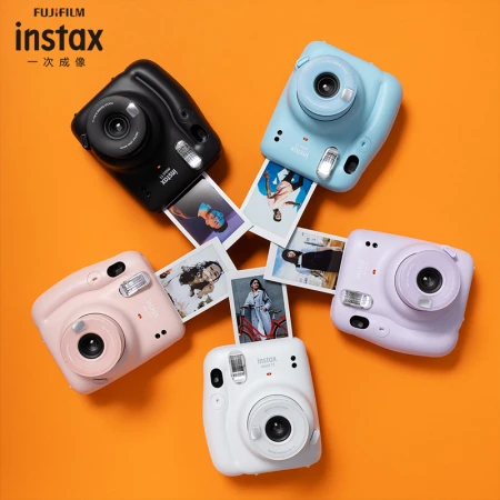 Fuji instax stand immediately imaging camera mini11 exquisite gift box ice crystal white with 10 sheets of photo paper