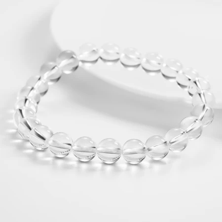Shiyue Jewelry White Crystal Bracelet Bracelet Men and Women Crystal Agate Jewelry Couple Style 8mm