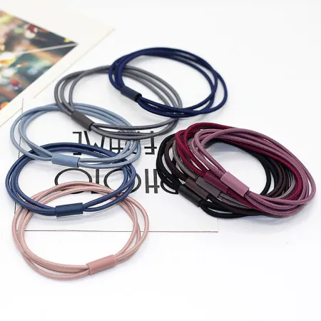 [Goddess] Bulk/Bottled 3 in 1 High Elastic Rubber Band Hair Ring Hair Rope Simple Tie Hair Rope Small Fresh Headdress Yilian Concubine 3 in 1 30 Color Storage Buckets