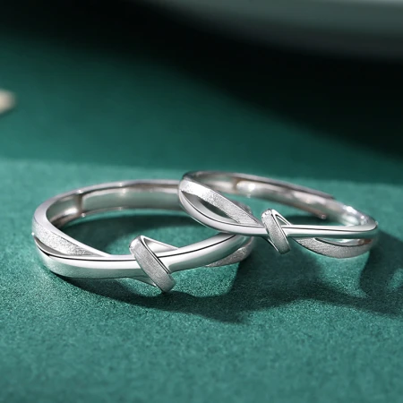Cashino [Yongjietongxin] couple ring silver ring 999 fine silver men and women a pair of birthday gifts Memorial Day Tanabata Valentine's Day gift for girlfriend, wife for husband, 999 fine silver couple ring pair