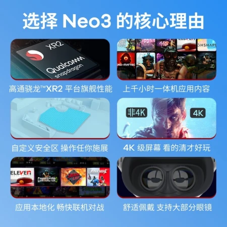 PICO Neo3 [Nationwide delivery from seven warehouses] VR glasses all-in-one PC somatosensory game console AR smart 3d helmet Neo3 256G [send storage bag + face foam]