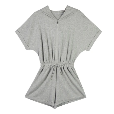 Light eyes support domestic products small casual sports one-piece wide-leg shorts suit women's summer new net red foreign style fried street jumpsuit gray M