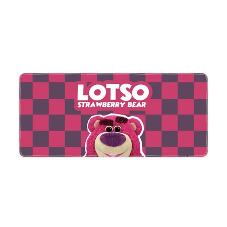 Universal Cute Strawberry Bear Mouse Pad Oversized Thickened Girls Office Desk Pad Wrist Guard Computer Keyboard Pad Shortcut Key Students Learning Children's Writing Street Mi GR-427 [Thickened Lock Edge] 900x400mm 3mm