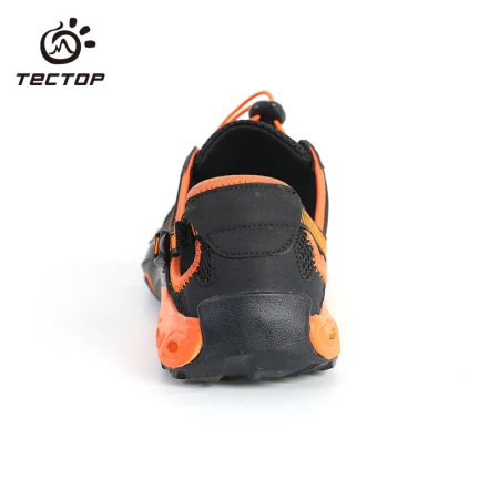 Tantuo TECTOP river tracing shoes spring and summer wading shoes outdoor drainage hiking shoes couple models sports breathable wear-resistant casual shoes men's models black/orange 42