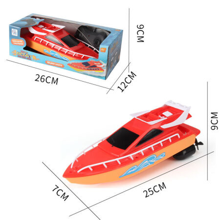 Children's water play remote control boat electric waterproof high-speed speedboat cruise ship model toy boy water toy boat remote control boat blue rechargeable battery 6 pcs + 2 ordinary batteries + charger