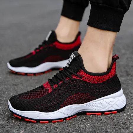 [High-quality running casual shoes men] 2022 spring and summer new spring men's shoes sports shoes all-match casual trend shoes breathable mesh sliding running shoes travel shoes F50 single shoes coffee color 41