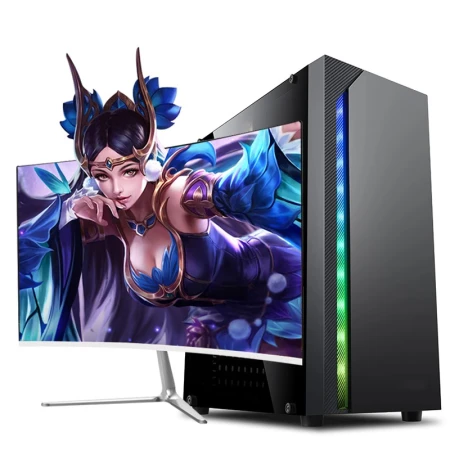 Hongshuo hongshuo Intel Core i7/discrete graphics card/desktop computer host home game office assembly computer full set package a Core i7 丨 4G flagship independent display host + 24-inch display
