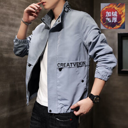 [Men's Jacket][High Quality][Pick-up Leaks] Spring Autumn Jacket Men's Jacket Men's Korean Trend Student Workwear Windbreaker Men's Jacket Navy Blue Spring and Autumn Embroidered Thin Single Jacket L 105-128 Jin