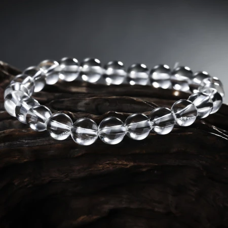 Shiyue Jewelry White Crystal Bracelet Bracelet Men and Women Crystal Agate Jewelry Couple Style 8mm