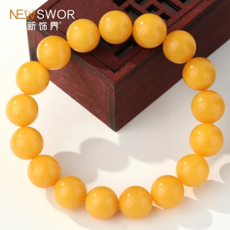 New jewelry industry light luxury brand old honey chicken oil yellow bracelet natural beeswax amber full of honey yellow honey men's single circle bracelet jewelry elegant high-end accessories women's plain Buddhist beads beeswax [couple recommendation] 10-10.99