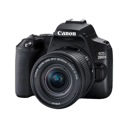 Canon CANON 200d second generation entry-level SLR camera 200d2 generation vlog home mini digital camera 200D II black 18-55 set machine official standard