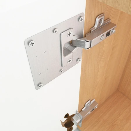Yigong Cabinet Door Hinge Repair Board Wardrobe Cabinet Hinge Repair Fixing Plate Stainless Steel Folding Reinforcement Installation Sheet Cabinet Side Panel Damage Repair Board Square Hinge Repair Board [4 Pieces, With Screws]