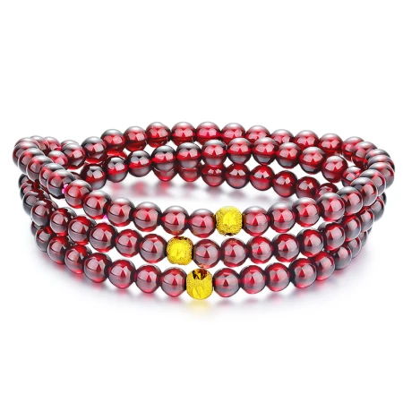 Shiyue Jewelry Wine Red Garnet Bracelet Silver Transfer Beads Bracelet Crystal Agate 5mm