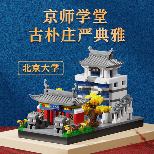 Les anciens blocs de construction des enfants européens ont assemblé des jouets, quatre universités célèbres en Chine, Université de Tsinghua, illustrations de puzzle, cadeaux d'anniversaire garçons et filles