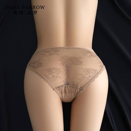 Dana Farro brand 3-pack women's underwear women's lace underwear female sexy low-waist triangle ultra-new women's triangle shorts coffee + bean paste + black M80-110Jin [Jin equals 0.5 kg]