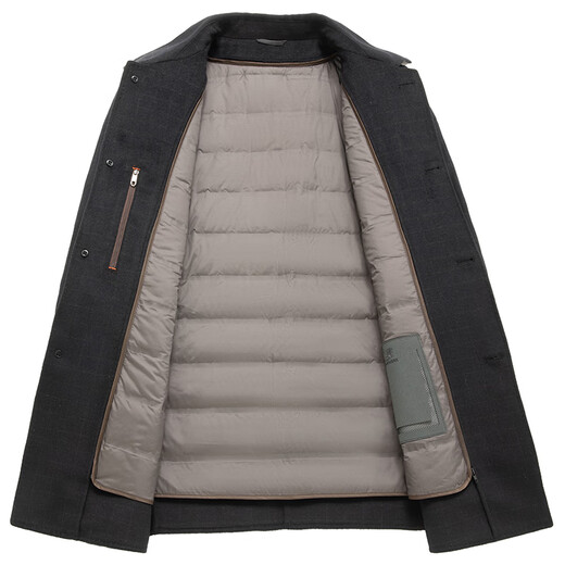 
Dibinze plus fat plus size woolen coat for men's winter high-end wool coat mid-length goose down inner lid