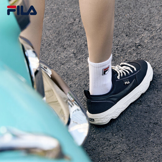 斐乐（FILA）官方男鞋ROCK岩石鞋帆布鞋新款时尚休闲鞋 黑-BK 41