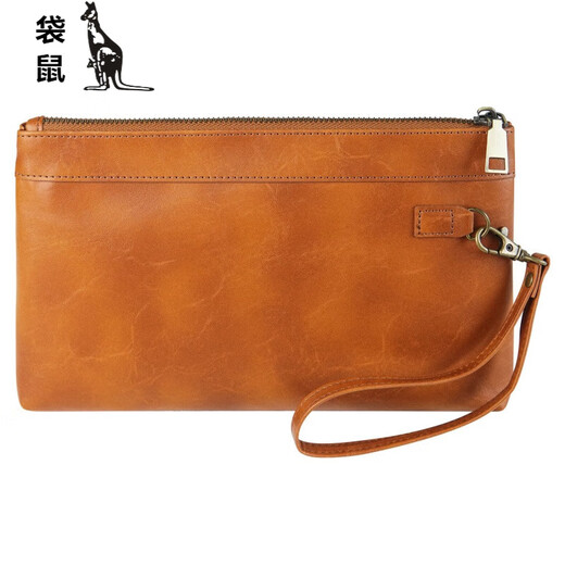 Kangaroo (Kangaroo) Nuevo moda para mujeres Europea europea retro Mano retro sosteniendo el lienzo impermeable Bolsa de inodoro Almacenamiento Cambio de la llave Bolsa Negro 11 pulgadas 255*158*27 mm