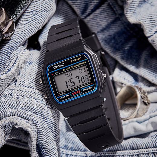 Casio Watch Fashionable Simple Retro Small Square Trendy Sports Versatile Electronic Watch Student Watch Examination Watch F-91W-1 Recommended by the Store Manager