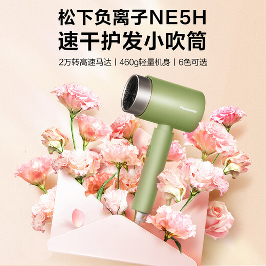 Panasonic household hair dryer high power high speed high wind constant temperature quick drying portable dormitory home negative ion hair dryer gift for girlfriend EH-WNE5H yellow