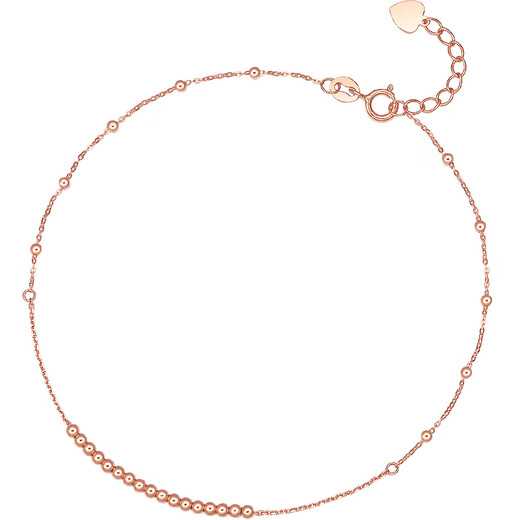 Saturday Fuhong 18K gold simple round bead K gold anklet for women birthday gift C088914 21+2cm