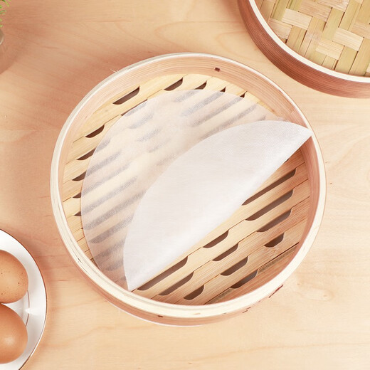 Yekee disposable steamer cloth, household round small steamer mat, steamed bun bread paper holder, not easy to stick to the steamer paper, diameter 22.5cm, 30 pieces