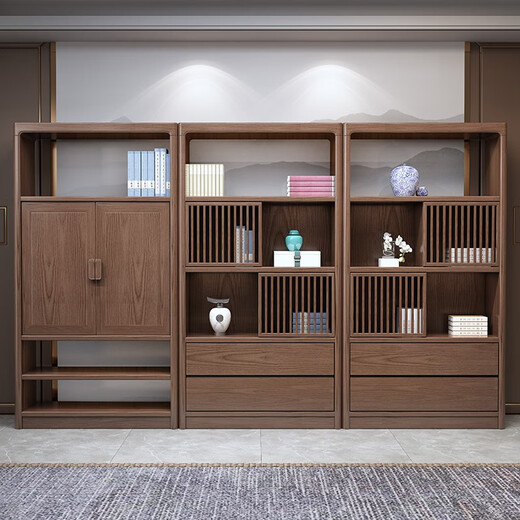 Qiheng (XIIBLC) new Chinese style solid wood boss desk simple modern executive desk desk and chair combination president office furniture single 1.8m desk