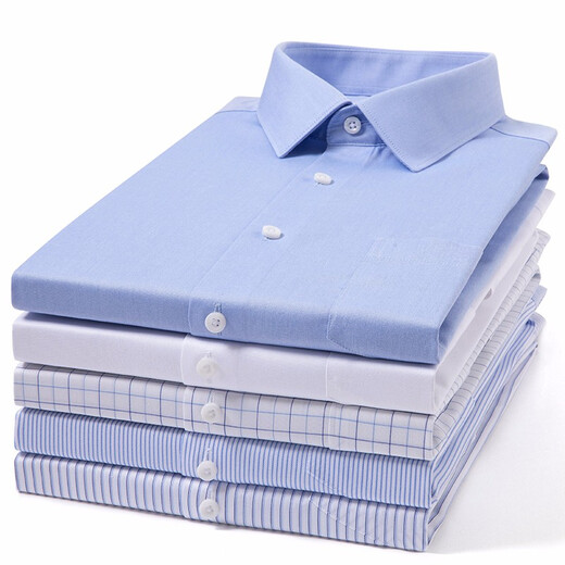 Hengyuanxiang Männer kurzärmeliges Hemd Sommer Pure Cotton DP Iron-Free Business Formale Kee Farbige Arbeit professionelles Arbeites Hemd Pure White MT001-D 40 (170/92A)