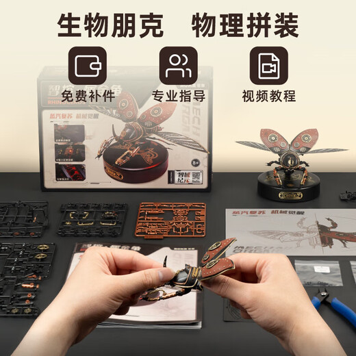 
ROKR Intelligent Control Rhino Tortoise Metal Assembly Model Toys Mechanical Beetle Insect Building Blocks Graduation Birthday Gift Boy