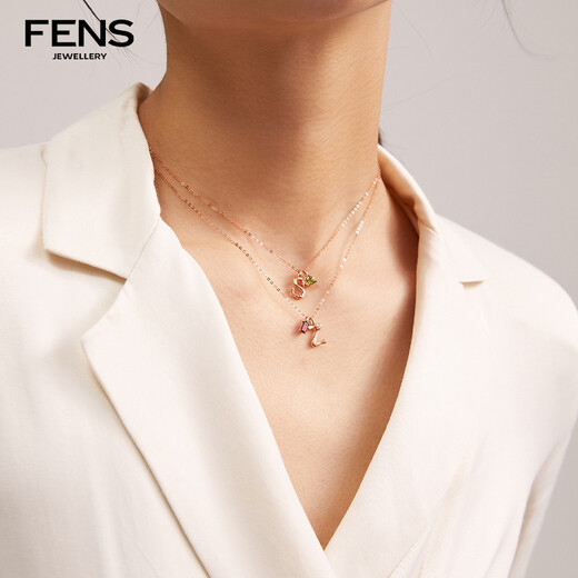 FENS Jewelry 18K Gold Pendant Girls Birthstone Lucky Stone Without Chain Birthday Gift 18K Gold-Birthstone-Peridot