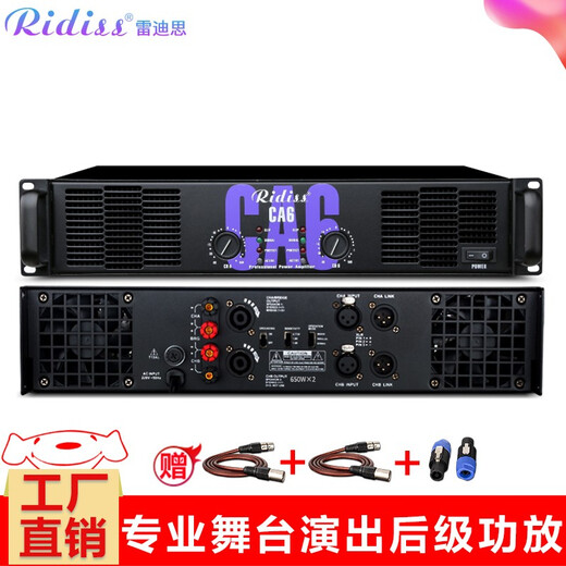 Ridiss professional power amplifier CA series dual-channel high-power professional audio stage sound performance engineering home KTV pure power amplifier CA6 650W*2