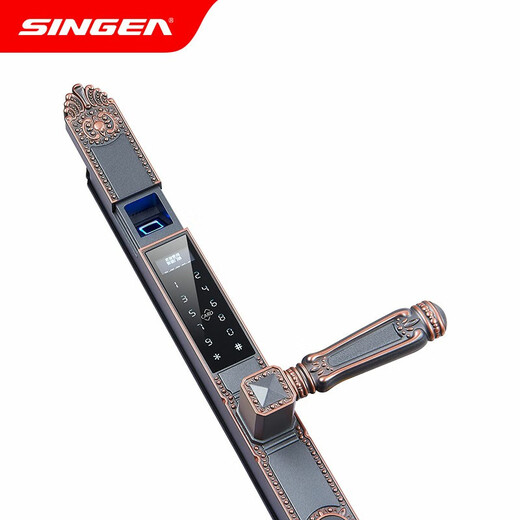 Singa Broken Bridge Aluminium Fingerabdruck Schloss Gartenportal Außenwaterdes intelligentes Schleusen Schmaler Seitentür KFC Electronic Lock Passwort Lock [C728C] Schwarz Bronze wasserdichte Antiquitäten-Doppel-Seite