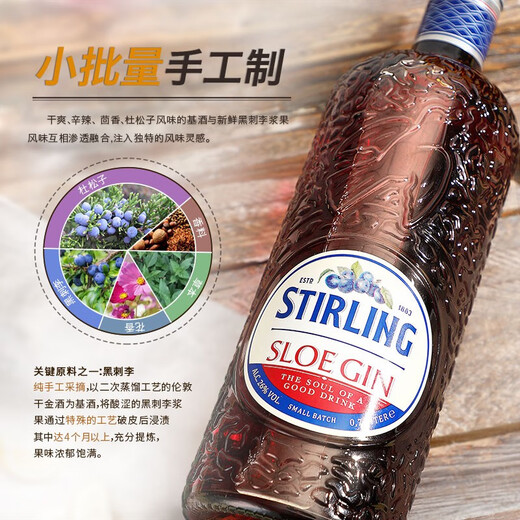 萨格利【国际金奖】荷兰原瓶进口干金酒金汤力琴酒杜松子酒洋酒调酒基酒 萨格利黑刺李金酒 700mL 1瓶