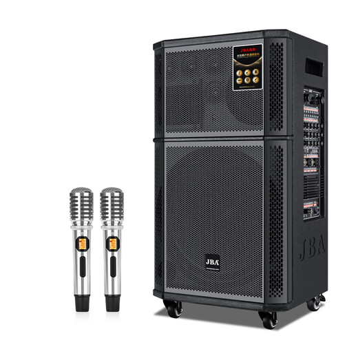 JBA high-end professional stage performance outdoor square dance audio high-power heavy bass karaoke with Bluetooth song request wedding school meeting outdoor activities mobile KTV trolley speaker 8318 18-inch +500G karaoke machine 18.5 screen