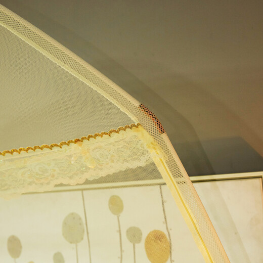 Antarctic mosquito net, yurt mosquito net, three-door 1.8-meter bed-style palace double bottomed beige