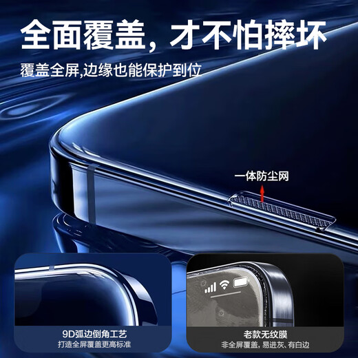 YOUMAKER苹果16/16promax钢化膜无尘仓iPhone16plus全屏覆盖高清抗指纹防窥手机秒贴膜 苹果16Pro【加强防窥膜2套装】听筒防尘全屏覆盖