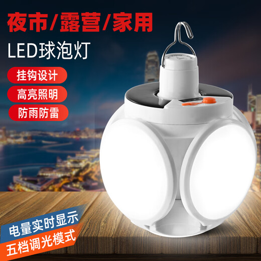 Zhenniu Camping-Lampe, Solar-Ladelampe, Outdoor, Camping, Zelt, Lagerlampe, Notfallausrüstung, Hängelampe, Stromausfall, Beleuchtung, Glühbirne, fünfter Gang (800 mAh)