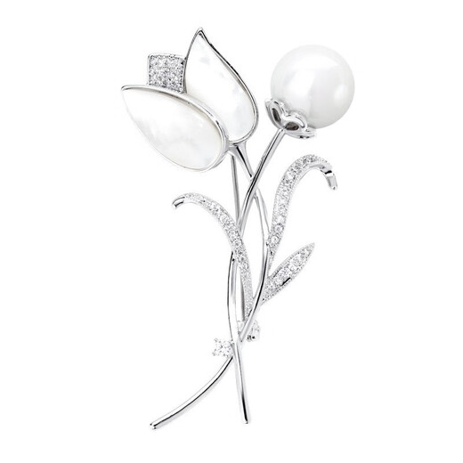 QUAMER women's suit brooch rose high-end summer luxury suit women's corsage brooch 4119A gold