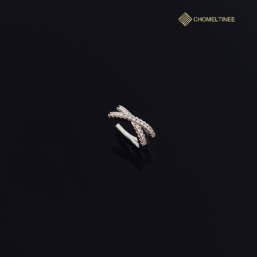 CHOMELTINEECHOMELTINE ear bone clips for women Korean gift X letter fork earrings temperament versatile non-pierced ear clips a pair of ear bone clips