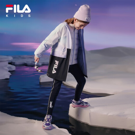Fila Fila Children's Clothing Children's 2023 Winter Mid-Winter Big Children's Girls Woven Jacket Down Jacket Warm Suit Cool Purple-PU 165