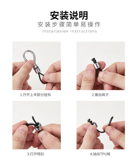 筌祁阙汽车钥匙扣挂件金属简约钥匙链腰挂扣环挂饰商务防丢锁钥匙扣 便携式【圆形】银色